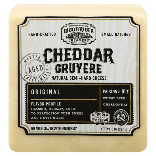 Burnett Dairy Wood River Creamery Original Cheddar Gruyere Aged Cheese