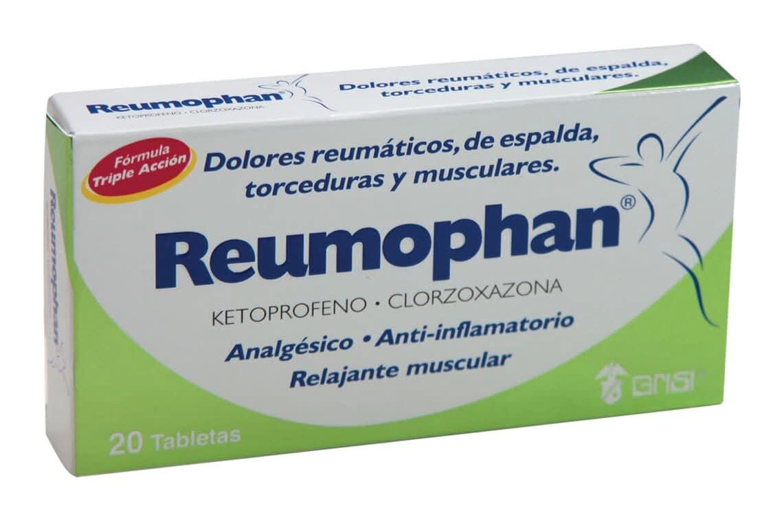 Reumophan · Clorzoxazona ketoprofeno tabletas 250 mg/ 50 mg (20 un)