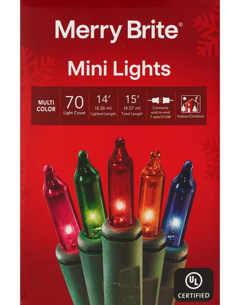 Merry Brite 70 Mini Lights Bulbs & Wire, Multi