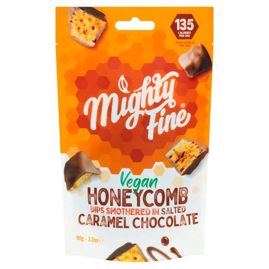 Mighty Fine Vegan Honeycomb Dips Smothered in Salted Caramel Chocolate 90g