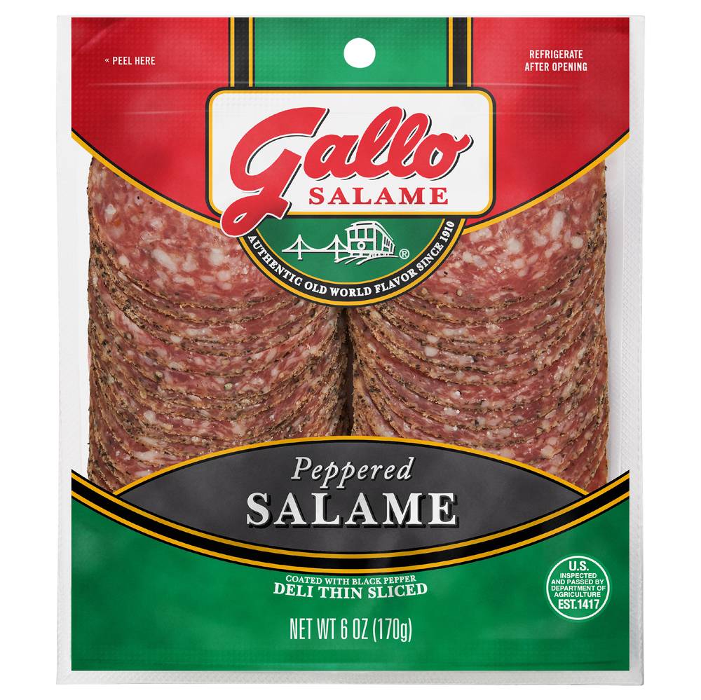 Gallo Deli Thin Sliced Peppered Salame (6 oz)