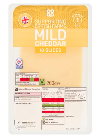 Co-op British Sliced Mild Cheddar (10 pack)