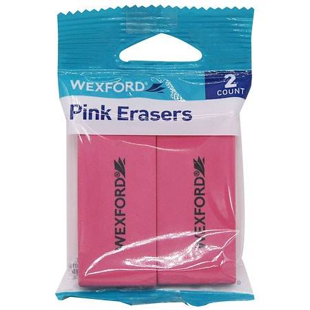 Wexford Pink Erasers 1.1x0.43x2.24in (2 ct)