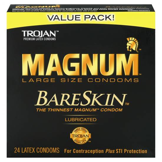 Trojan Magnum Bareskin Large Size Condom (24 ct)