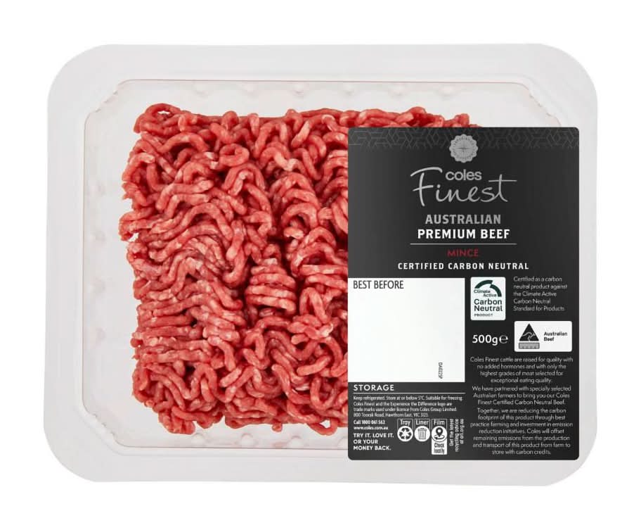 Coles Finest Carbon Neutral Beef Mince (500g)
