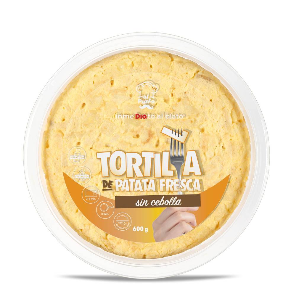 Tortilla De Patatas Sin Cebolla Al Punto Dia Bandeja 600 G