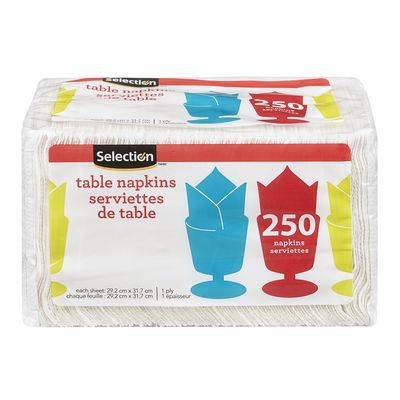 Selection serviettes de table blanches simple épaisseur (250 un) - 1-ply white table napkins (250 un)