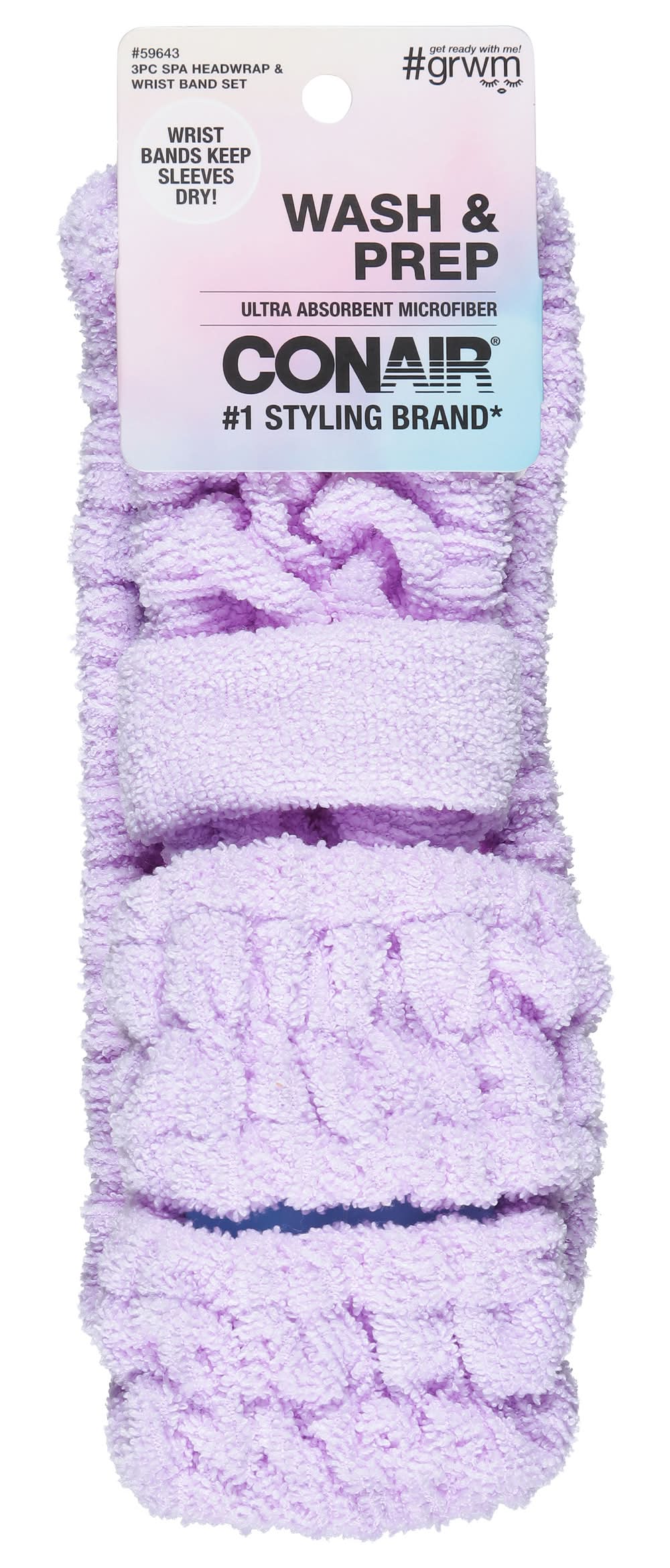 Conair Spa Headwrap & Wrist Band Set (3 ct)