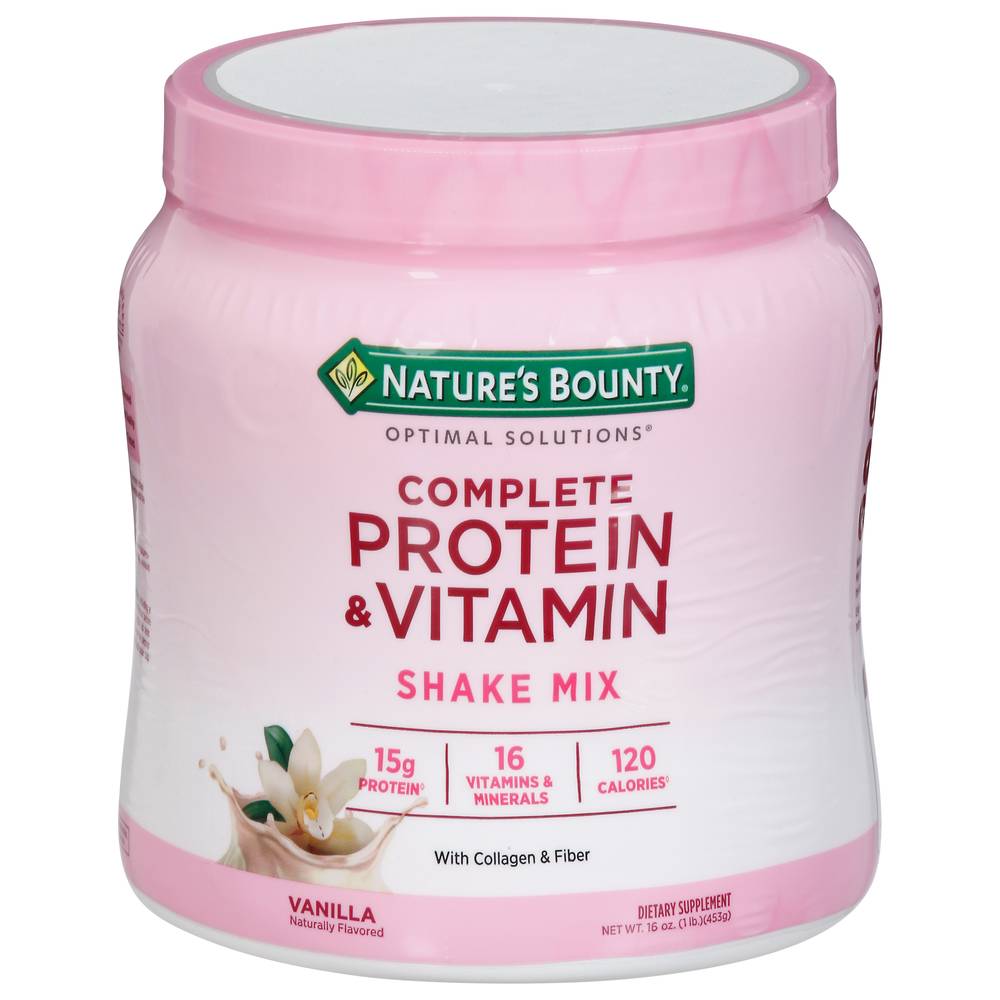 Nature's Bounty Optimal Solutions Complete Protein & Vitamin Vanilla Shake Mix (1 lbs)