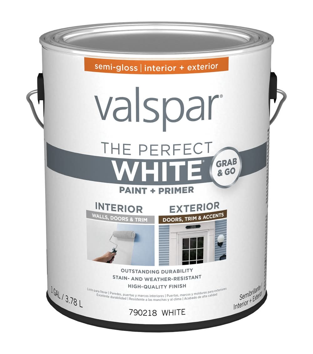 Valspar Semi-gloss Perfect White Interior Paint Paint + Primer ( 1-gallon )