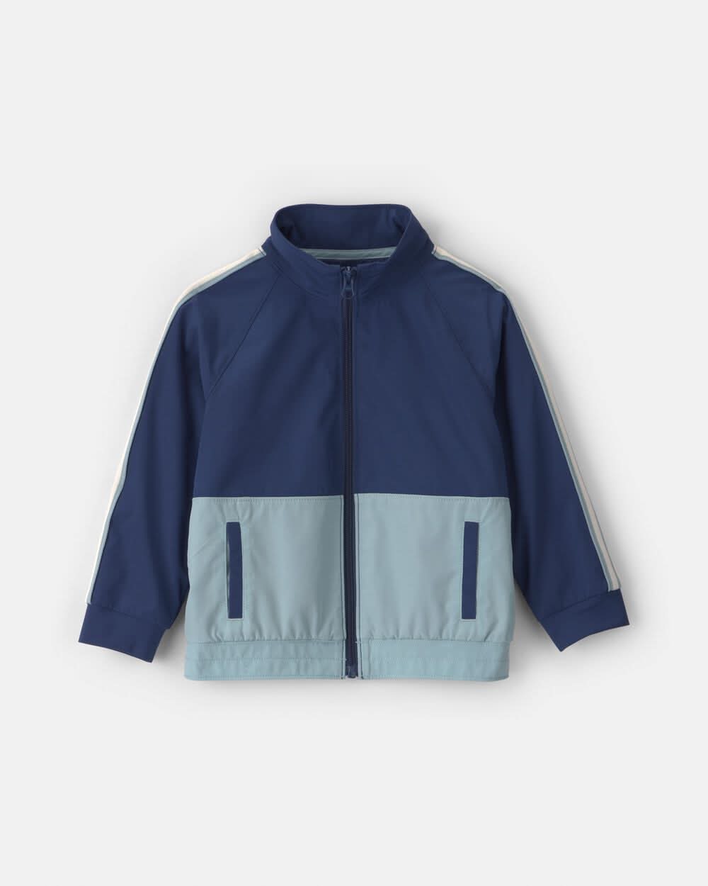 Toddler Boy Color Block Zip-Up Jacket - Blue - 3T