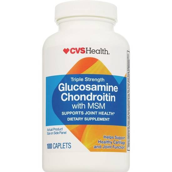 CVS Health Glucosamine Chondroitin with MSM Caplets, 100 CT