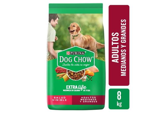Dog chow adulto rz med y grand 8 kg