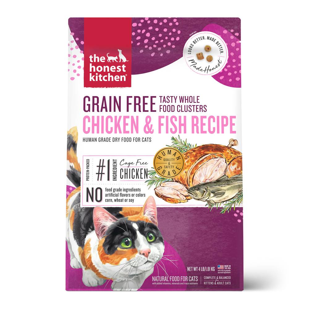 The Honest Kitchen Whole Food Clusters Grain Free Chicken & Fish Dry Cat Food