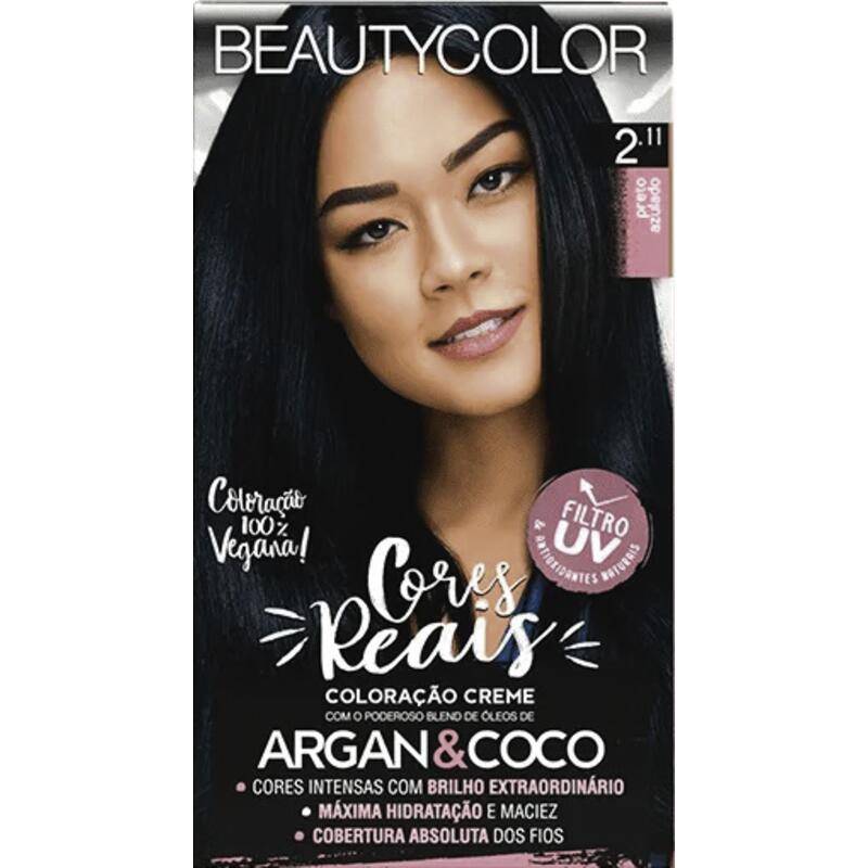 Beauty color tintura para cabelo creme  2.11 preto azulado (1 unidade)