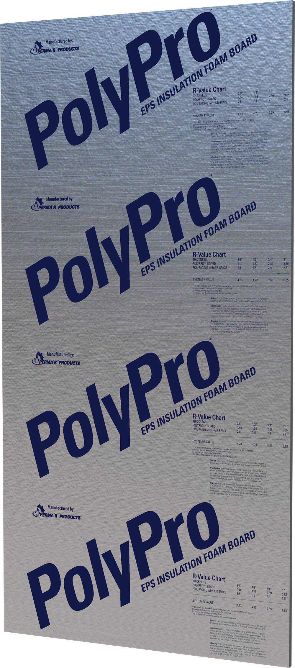 R-2.9, 0.75-in x 4-ft x 8-ft Faced Polystyrene Garage Door Board Insulation | 78905