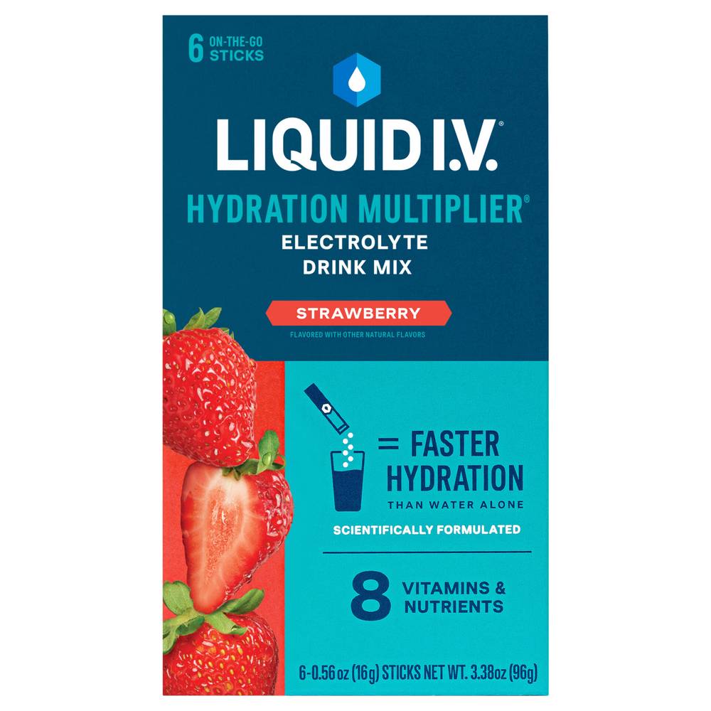 Liquid I.v. Hydration Multiplier Electrolyte Drink Mix (6 ct) (3.39 oz) (strawberry)