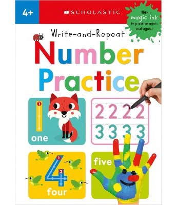 Scholastic Book Write-And-Repeat Number Practice Ages 4+