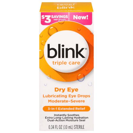 Blink Triple Care Dry Eye Moderate-Severe Lubricating Eye Drops