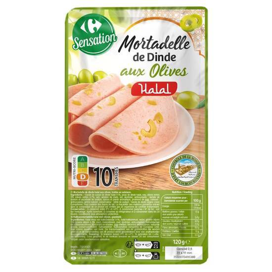 Carrefour Sensation - Mortadelle de dinde aux olives halal