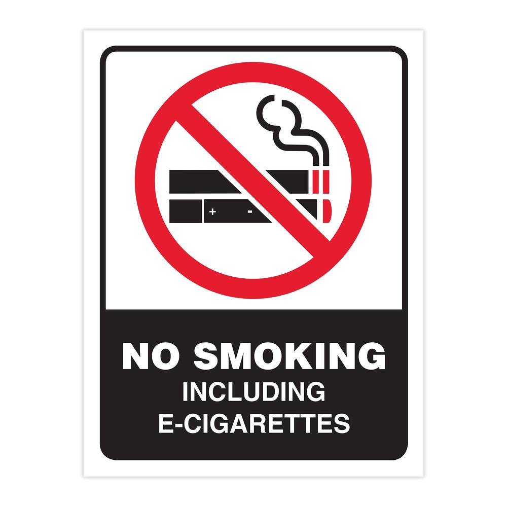 Hillman No Smoking or E-Cigs Sign With Symbol
