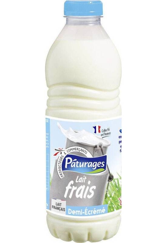 Lait frais demi-écrémé - páturages - 1l