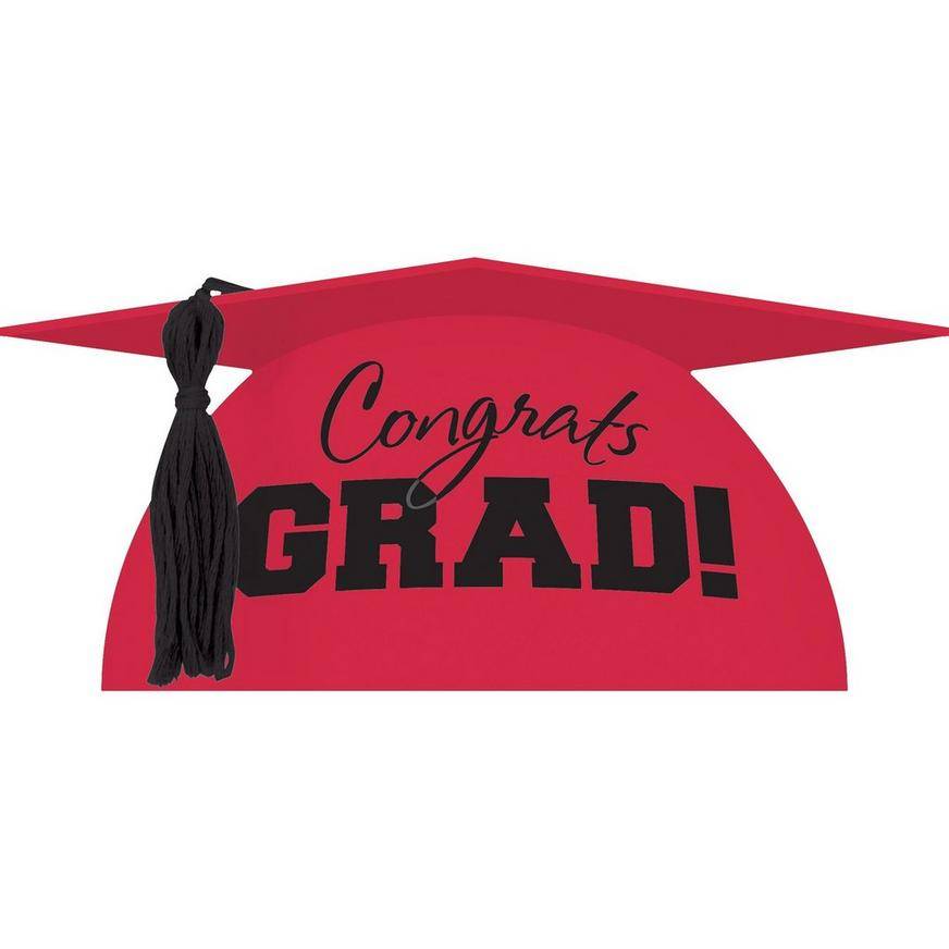 Red Graduation Cap Cake Topper