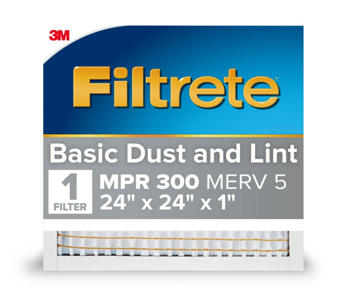 Filtrete 24 x 24 x 1 MERV 5 300 MPR Basic Dust and Lint Electrostatic Air Filter 3 -Pack | 312DC-3PK-4
