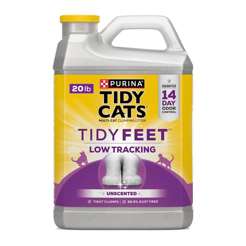 Tidy Cats Tidy Feet Multi-Cat Clumping Cat Litter - Low Tracking, Unscented (Size: 20 Lb)