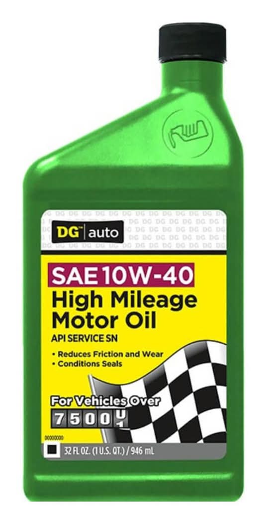 Dg Auto Sae 10w-40 High Mileage Motor Oil 32 Fl Oz