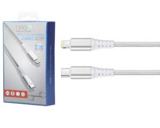 NRG Type-C to Lightning Fast Charging Sync Cable