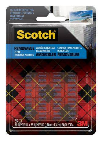 Scotch Removable Clear Double-Sided Mounting Squares (35 units)