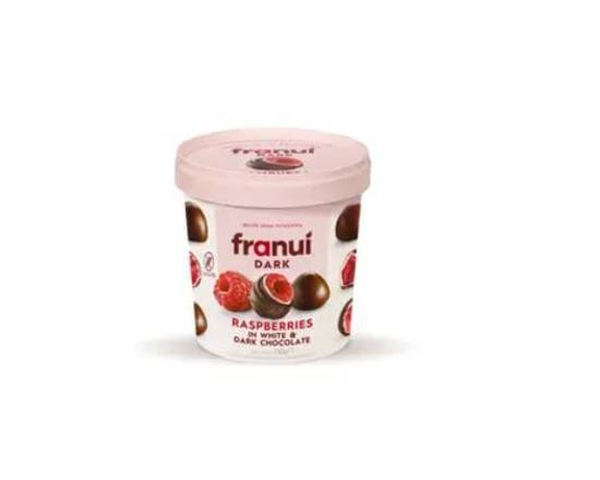 Franui - Framboises enrobées au chocolat blanc et noir (150g)