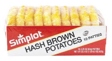 Simplot Hash Browns (22.5 oz, 10 ct)
