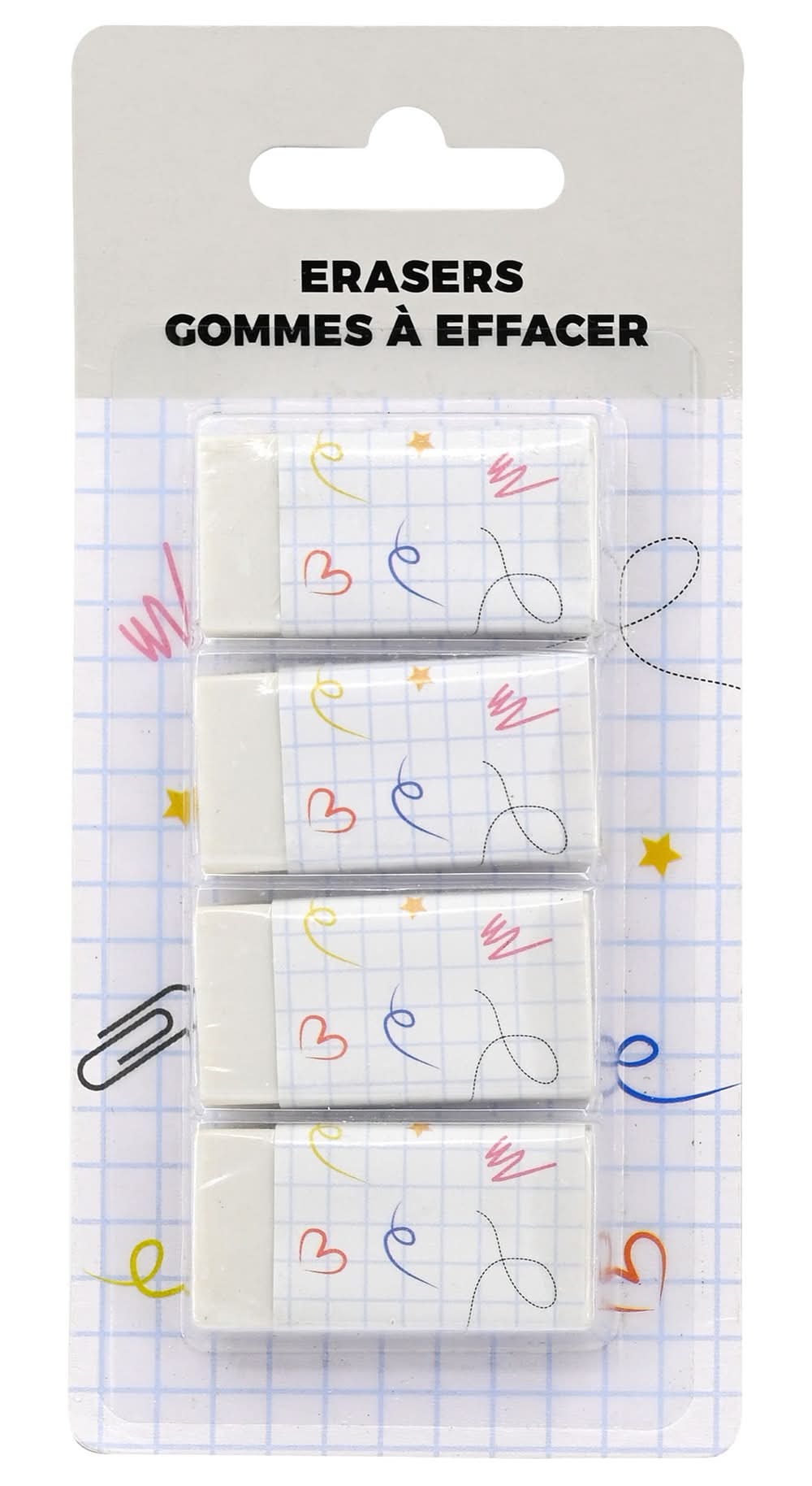 Giant Value Erasers, 4 Pack