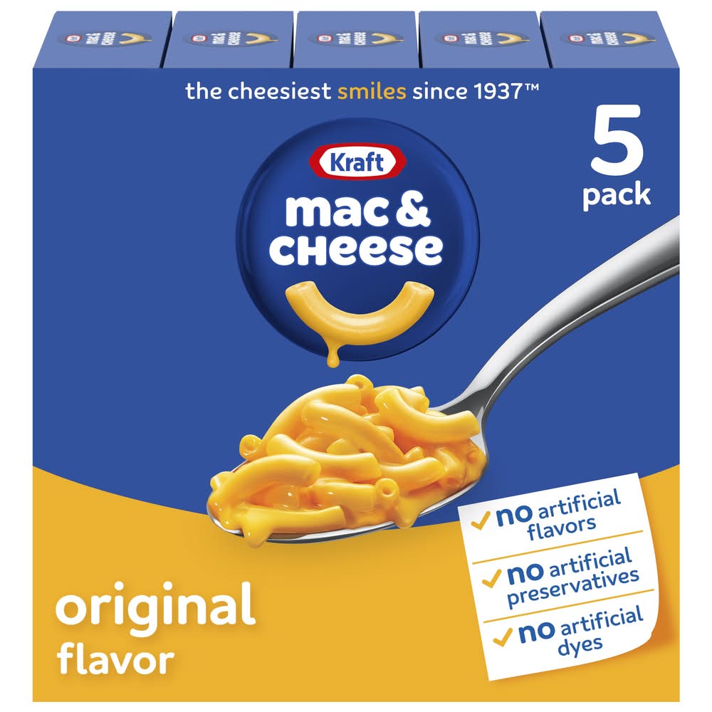 Kraft Macaroni & Cheese Sauce Mix Dinner, Original (5 x 7.25 oz)