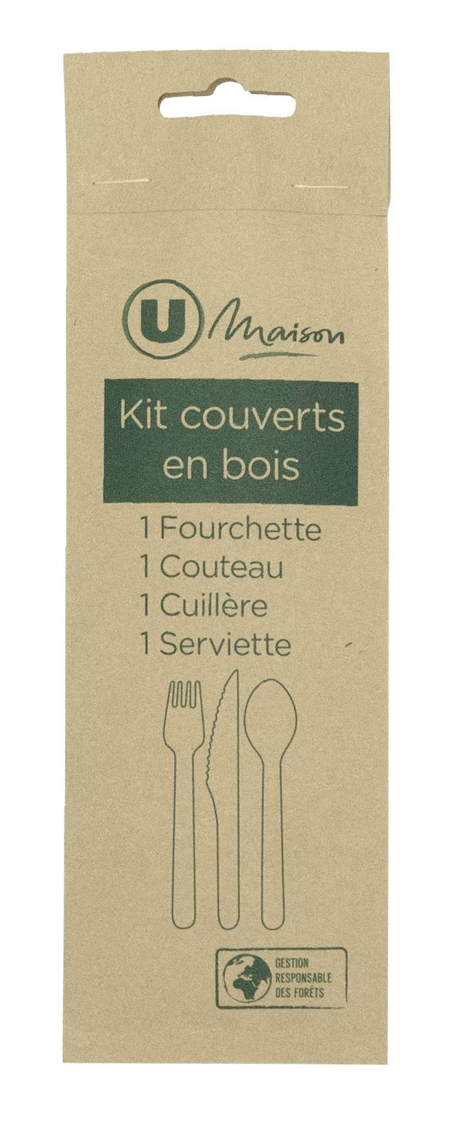 U Maison - Kit covert en bois et serviette (3)