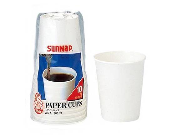 224687：サンナップ ホワイトカップ 205ml×10個入り / Paper Cup 205Ml Contains 10