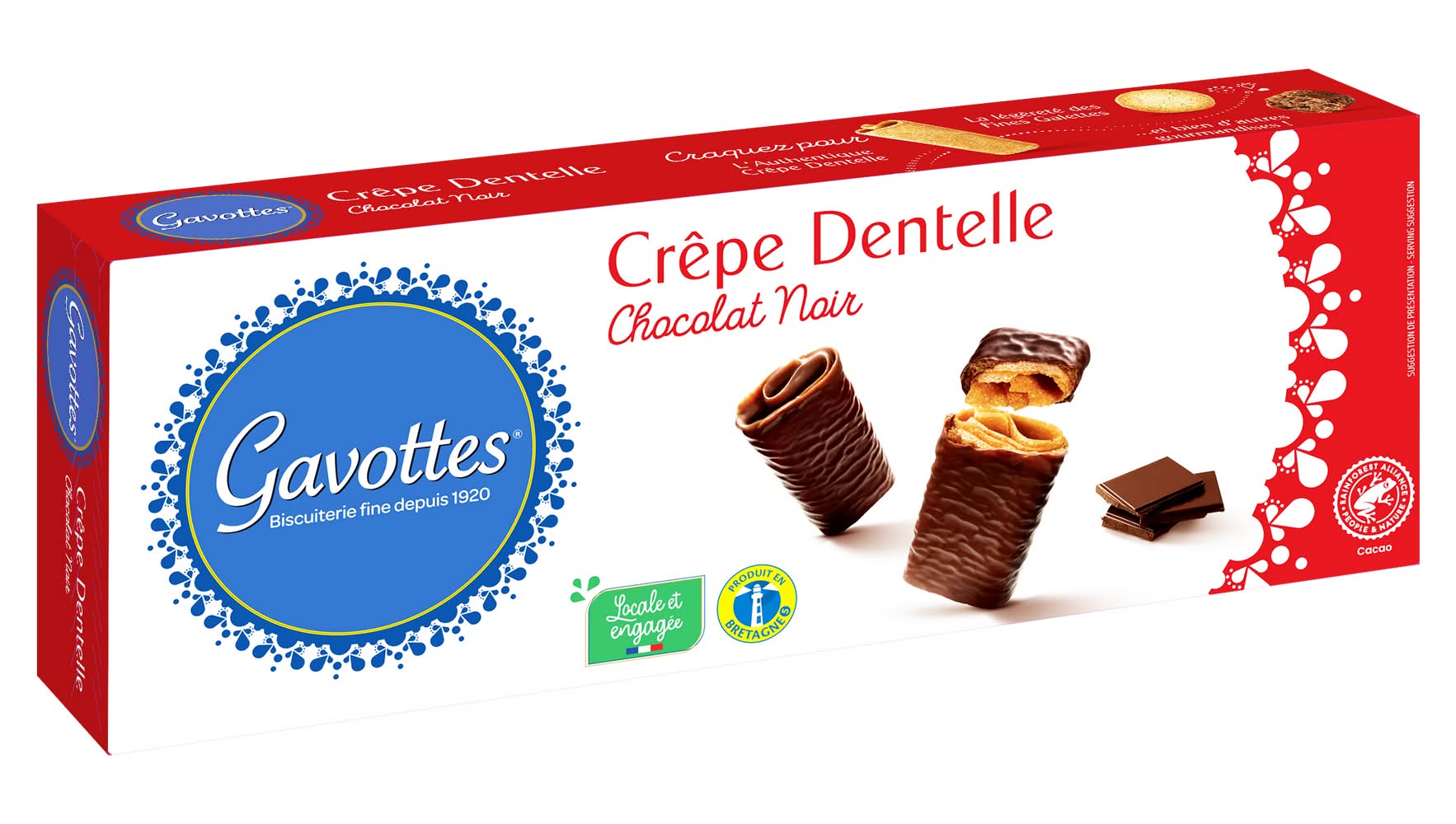 Gavottes - Etui crêpe dentelle au chocolat noir (90g)