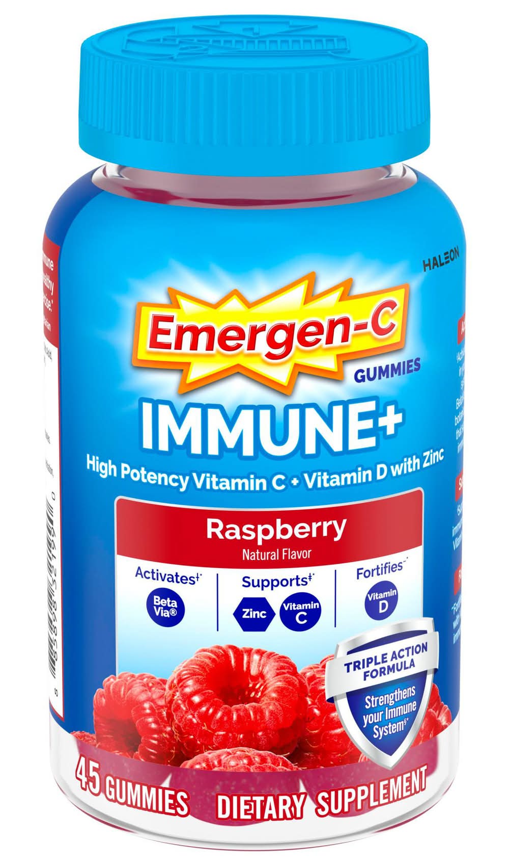 Emergen-C Immune+ Triple Action Gummies, Raspberry (45 ct)