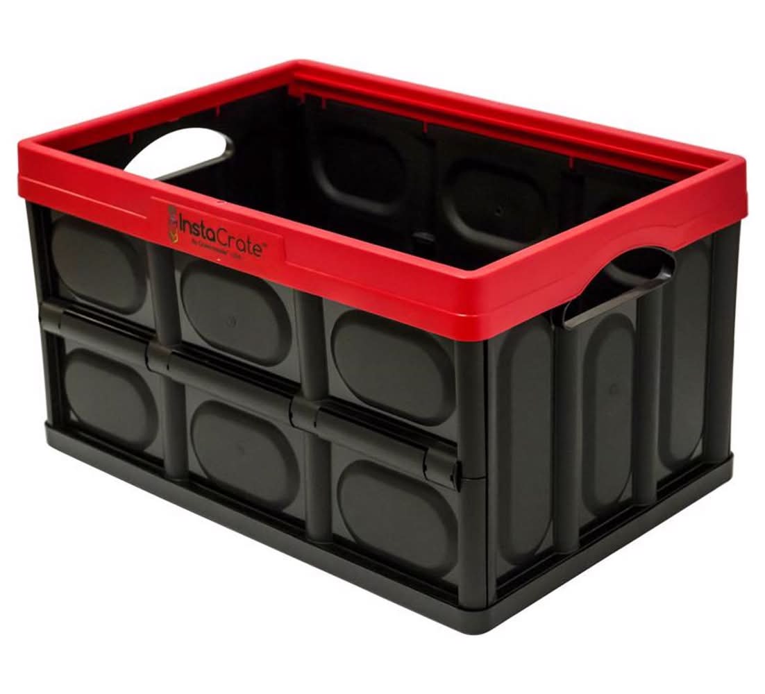Greenmade Instacrate 12 Gal Black/Red Folding Crate 11.7 In. H X 14.2 In. W X 21 In. D Stackable