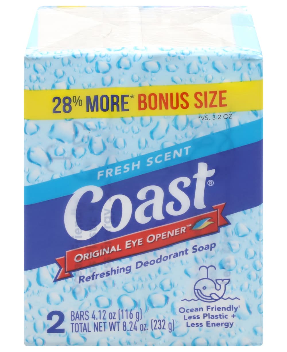 Coast Fresh Scent Refreshing Deodorant Soap (16.48 oz, 2 ct)