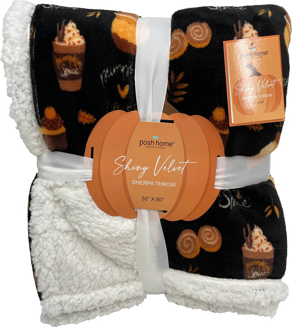 Pumpkin Lover Sherpa Throw