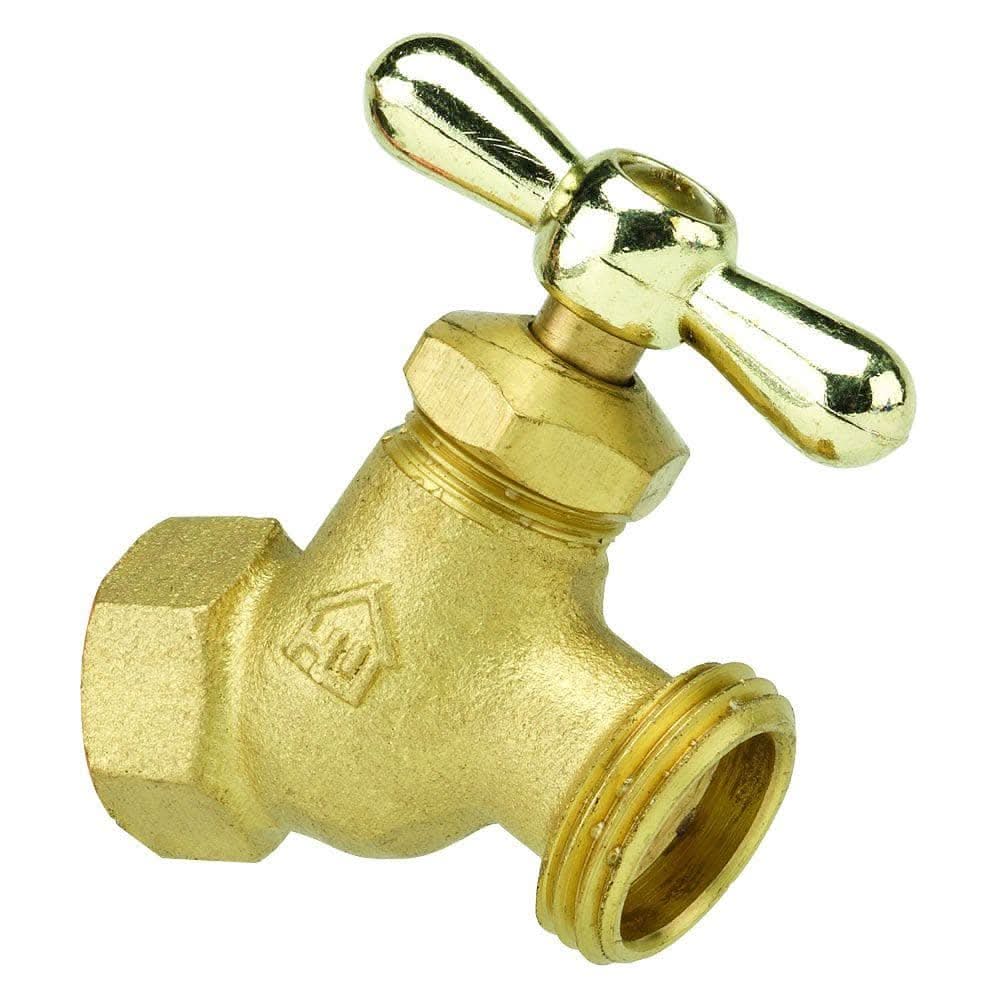 Everbilt 1/2 In. Fip X 3/4 In. Mht Brass No-Kink Hose Bibb Valve
