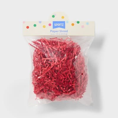 Spritz Paper Shredded Filler, Red (1.5 oz)