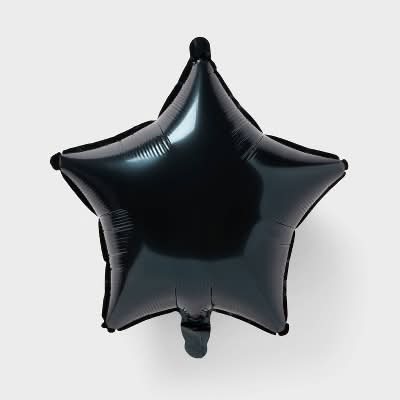 Star Shaped Metallic Foil Balloon, 20 in, Black