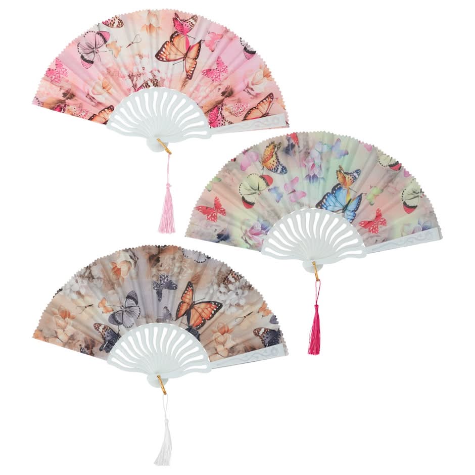 Foldable Butterfly Fan With Tassel, 1-ct.