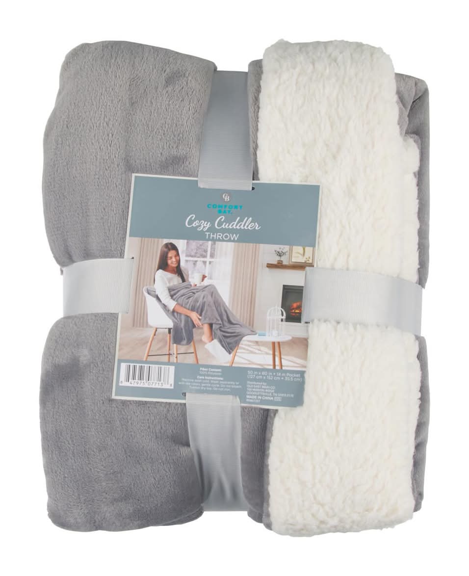 Comfort Bay Cozy Cuddler Throw 50 In X 60 In Assorted