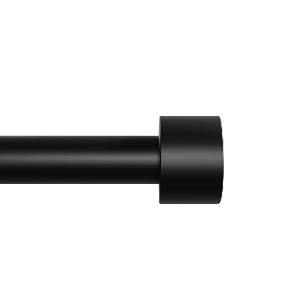 Style Selections Lola 48-in to 84-in Matte Black Steel Single Curtain Rod with Finials | FSI 1457F MBLK