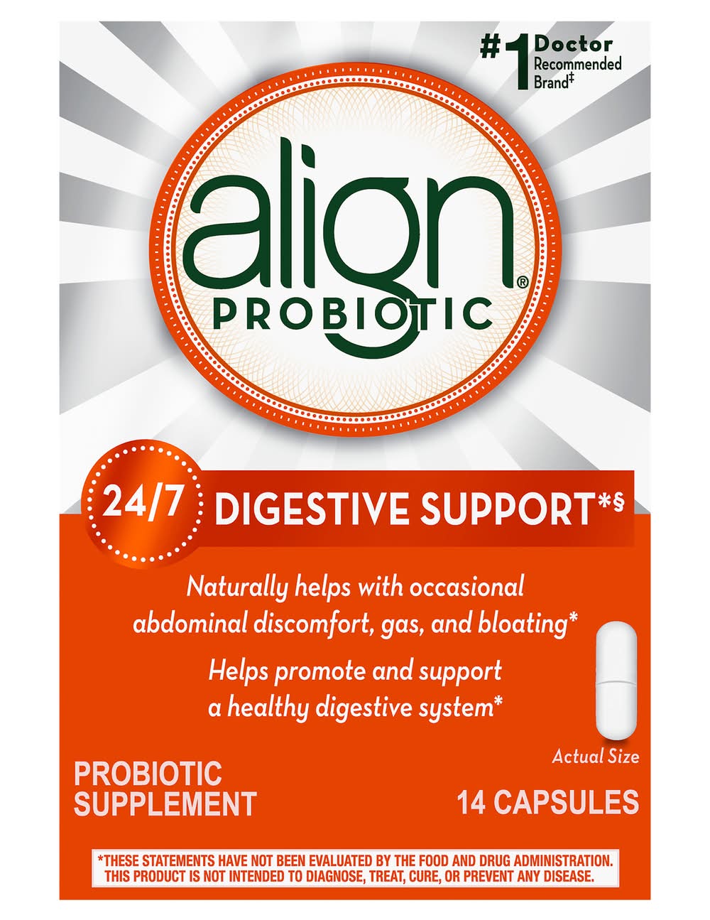 Align 24/7 Digestive Support Probiotic Supplement (0.3 oz)